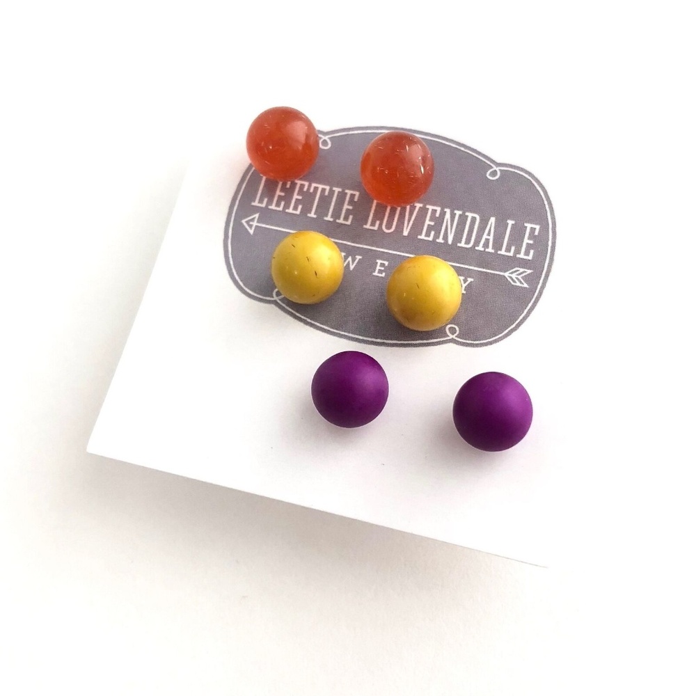 Leetie Lovendale Ancient Gems Stud Earring Set 8mm